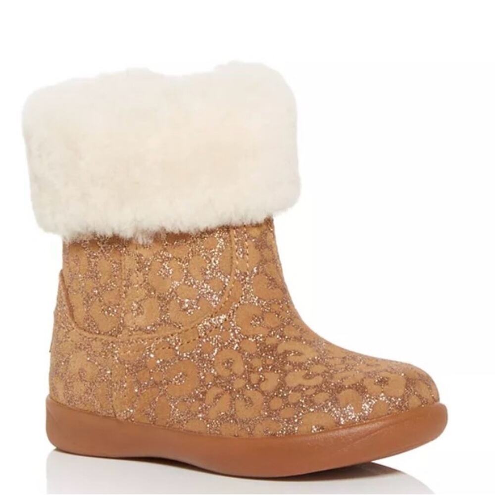 Ugg Baby Jorie II Glitter Leopard Booties Size 0/1